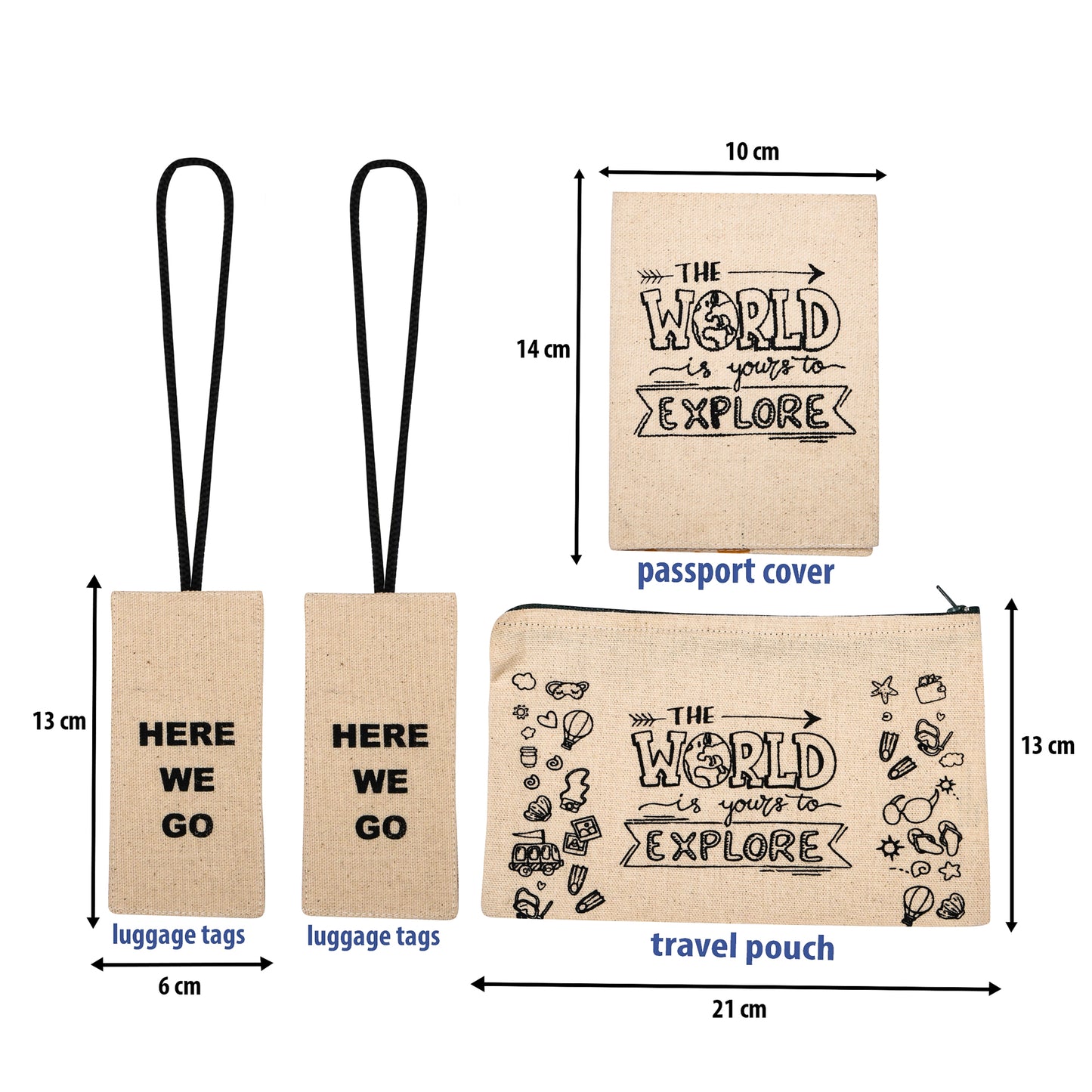 Travel Essential - world theme (4pc set)