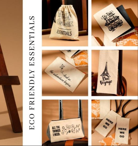 Eco-Friendly Lightweight Travel Essentials Set – Canvas Passport Cover, Tags & Pouch